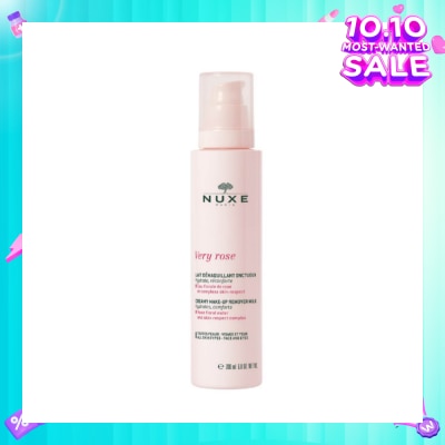 NUXE Very Rose Creamy Cleansing Milk (Milk-in-Oil Cleanser with Rose Water to Strengthen Skin Barrier) 200ml