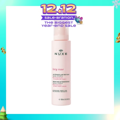 NUXE Very Rose Creamy Cleansing Milk (Milk-in-Oil Cleanser with Rose Water to Strengthen Skin Barrier) 200ml