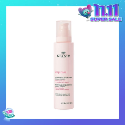NUXE Very Rose Creamy Cleansing Milk (Milk-in-Oil Cleanser with Rose Water to Strengthen Skin Barrier) 200ml