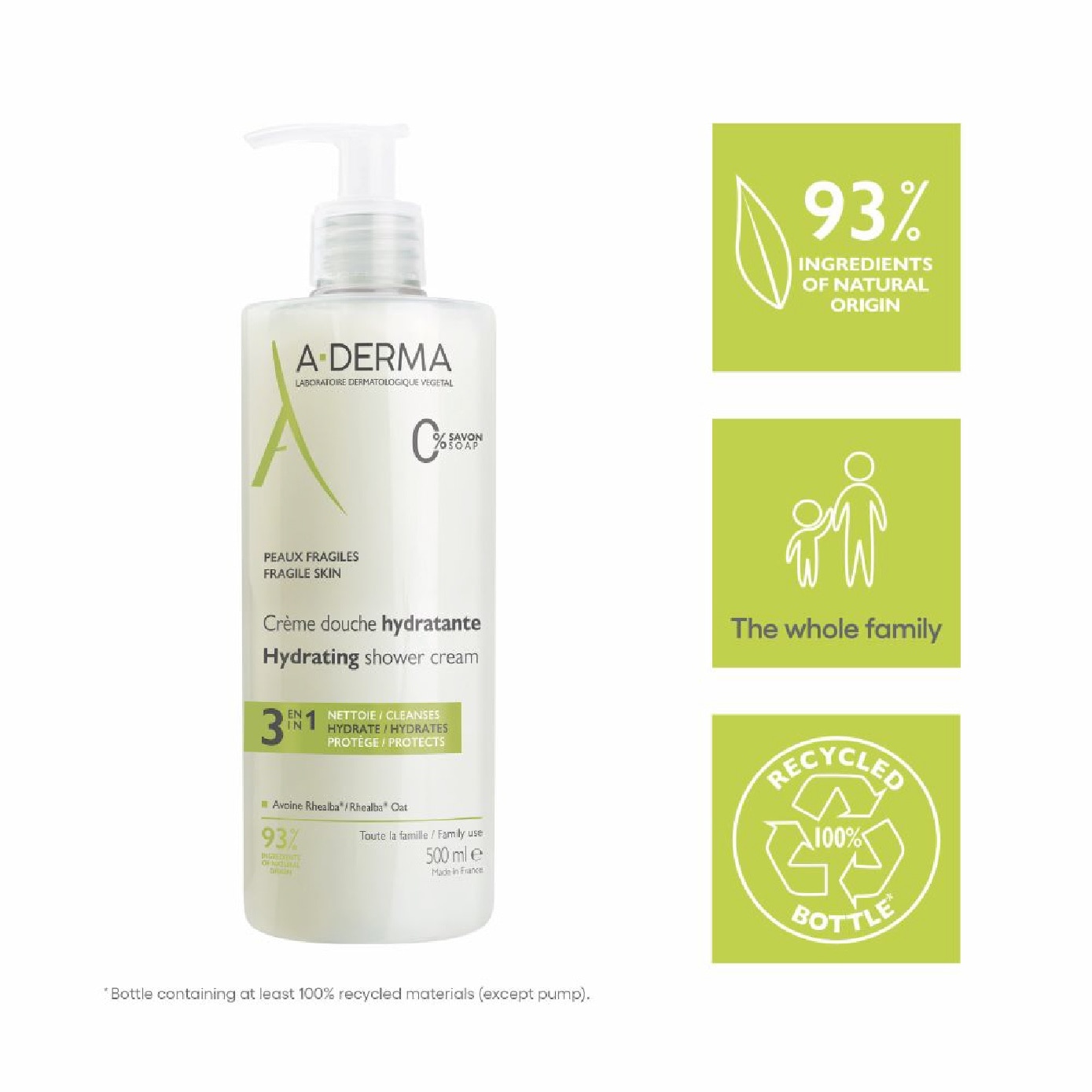 A-DERMA Hydrating Shower Cream 500ml