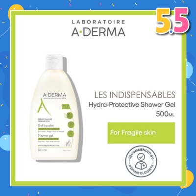 ADERMA Hydra-Protective Soap-free Cleanses Hydrate & Protects Shower Gel (For Face, Body & Hair) 500ml