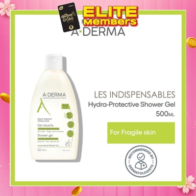 ADERMA Hydra-Protective Soap-free Cleanses Hydrate & Protects Shower Gel (For Face, Body & Hair) 500ml