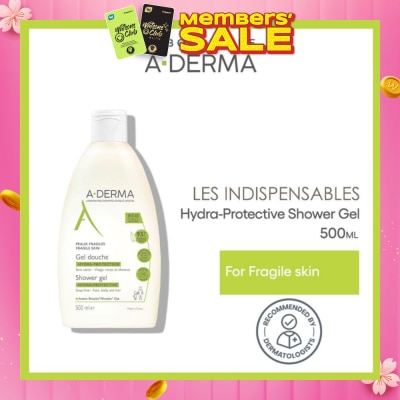 ADERMA Hydra-Protective Soap-free Cleanses Hydrate & Protects Shower Gel (For Face, Body & Hair) 500ml