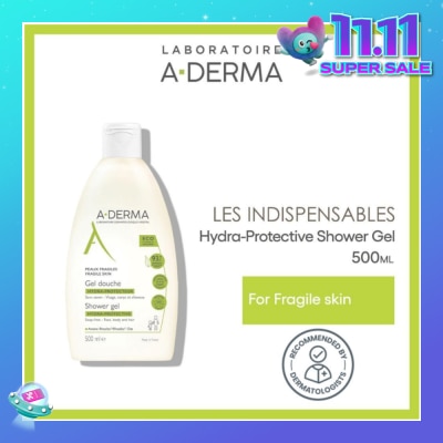 ADERMA Hydra-Protective Soap-free Cleanses Hydrate & Protects Shower Gel (For Face, Body & Hair) 500ml