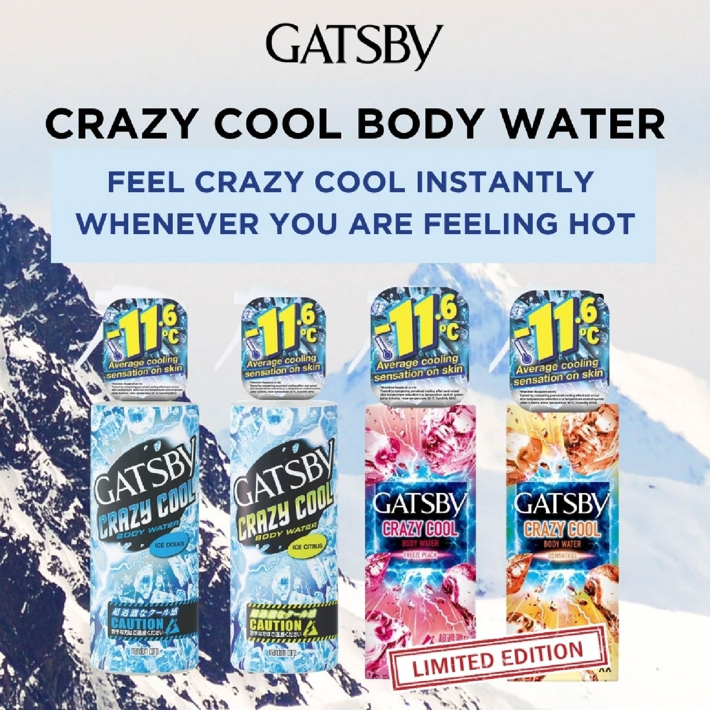 Crazy Cool Body Water Freeze Peach 170ml