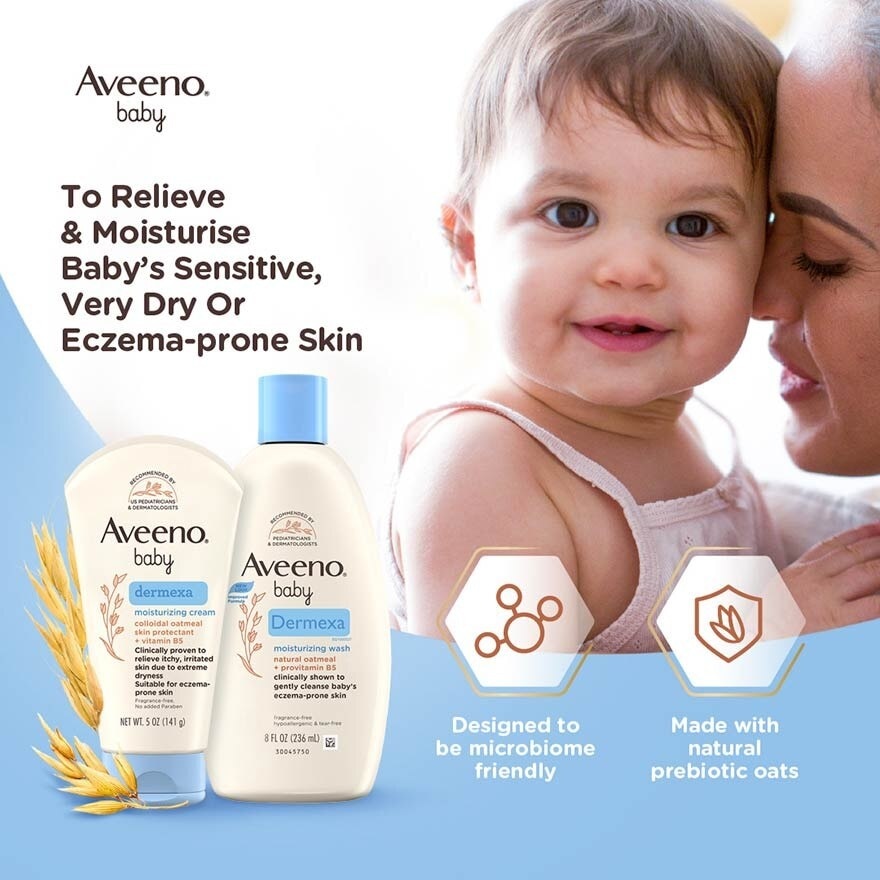 Dermexa Moisturizing Wash with Natural Colloidal Oatmeal and Rich Emollients (For Eczema Prone Skin) 236ml