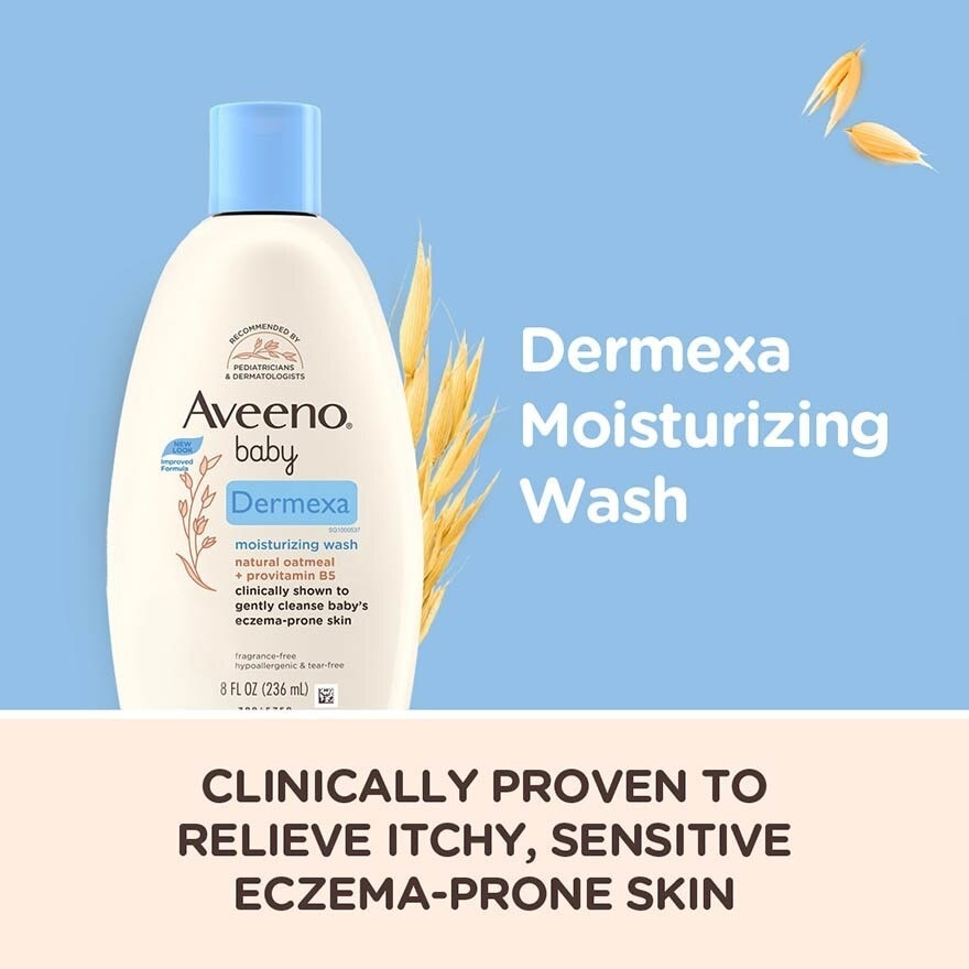 Dermexa Moisturizing Wash with Natural Colloidal Oatmeal and Rich Emollients (For Eczema Prone Skin) 236ml