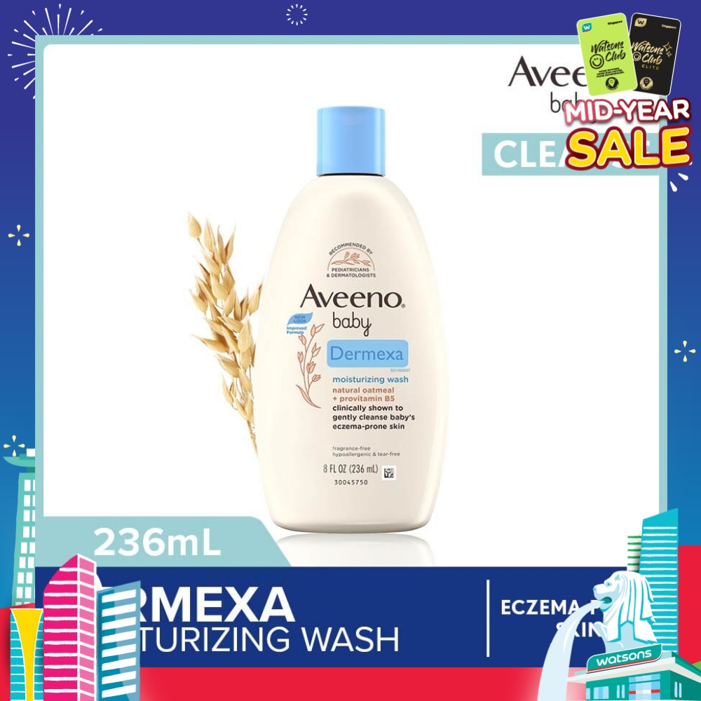 Dermexa Moisturizing Wash with Natural Colloidal Oatmeal and Rich Emollients (For Eczema Prone Skin) 236ml