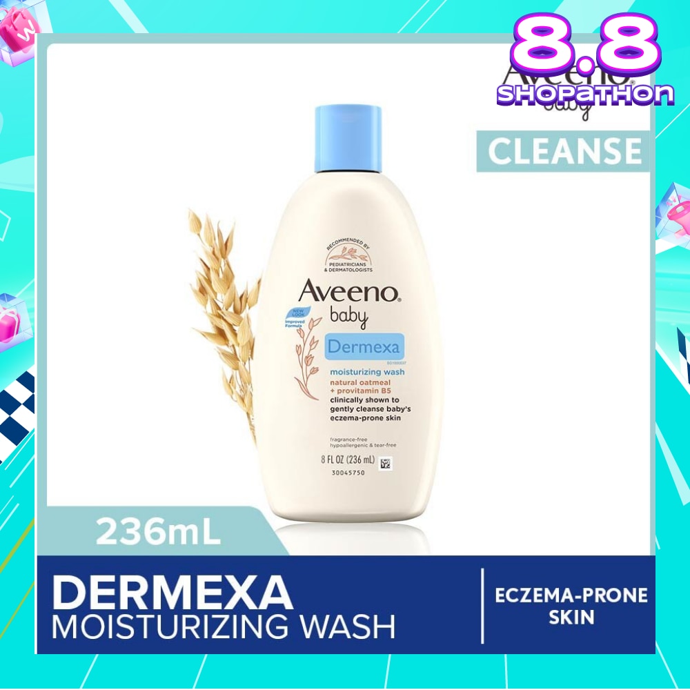 Dermexa Moisturizing Wash with Natural Colloidal Oatmeal and Rich Emollients (For Eczema Prone Skin) 236ml