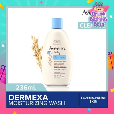 AVEENO BABY Dermexa Moisturizing Wash with Natural Colloidal Oatmeal and Rich Emollients (For Eczema Prone Skin) 236ml