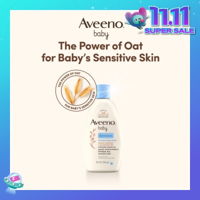 AVEENO BABY Dermexa Moisturizing Wash with Natural Colloidal Oatmeal and Rich Emollients (For Eczema Prone Skin) 236ml