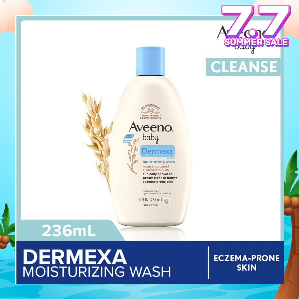 Dermexa Moisturizing Wash with Natural Colloidal Oatmeal and Rich Emollients (For Eczema Prone Skin) 236ml