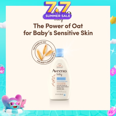 AVEENO BABY - Dermexa Moisturizing Wash with Natural Colloidal Oatmeal and Rich Emollients (For Eczema Prone Skin) 236ml