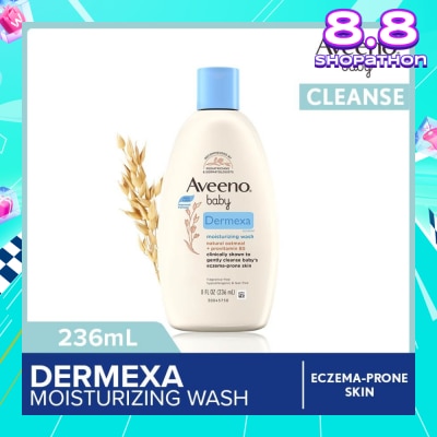 AVEENO BABY Dermexa Moisturizing Wash with Natural Colloidal Oatmeal and Rich Emollients (For Eczema Prone Skin) 236ml