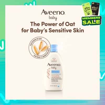 AVEENO BABY Dermexa Moisturizing Wash with Natural Colloidal Oatmeal and Rich Emollients (For Eczema Prone Skin) 236ml