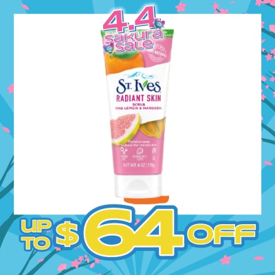 ST IVES - Radiant Skin Pink Lemon & Mandarin Orange Facial Scrub 170g (Expiry: May`2026)