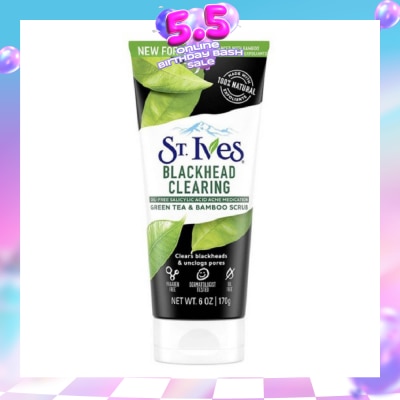 ST IVES - Blackhead Clearing Green Tea Facial Scrub 170g (Expiry: Apr`2027)
