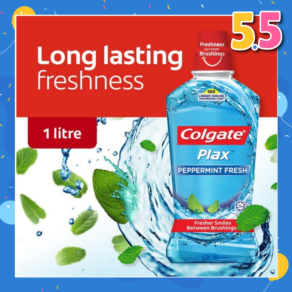 Plax Mouthwash Peppermint 1L