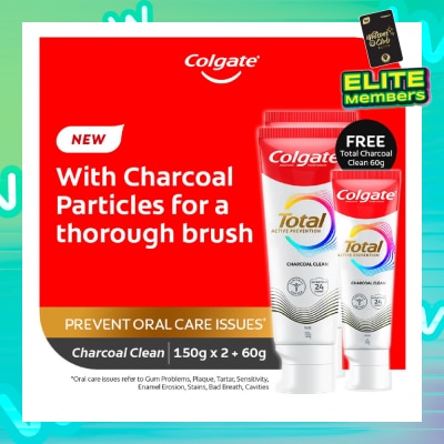 COLGATE Total Charcoal Deep Clean Toothpaste Twin Pack 2x150g