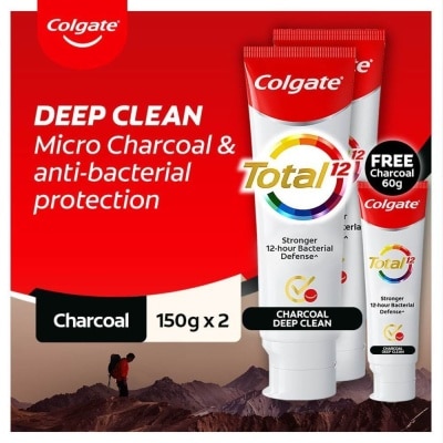 COLGATE Total Charcoal Deep Clean Toothpaste Twin Pack 2x150g