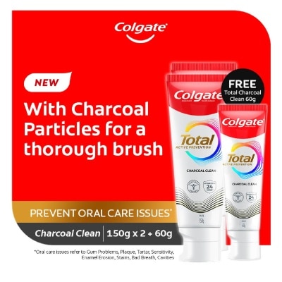 COLGATE Total Charcoal Deep Clean Toothpaste Twin Pack 2x150g