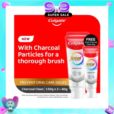 COLGATE - Total Charcoal Deep Clean Toothpaste Twin Pack 2x150g image