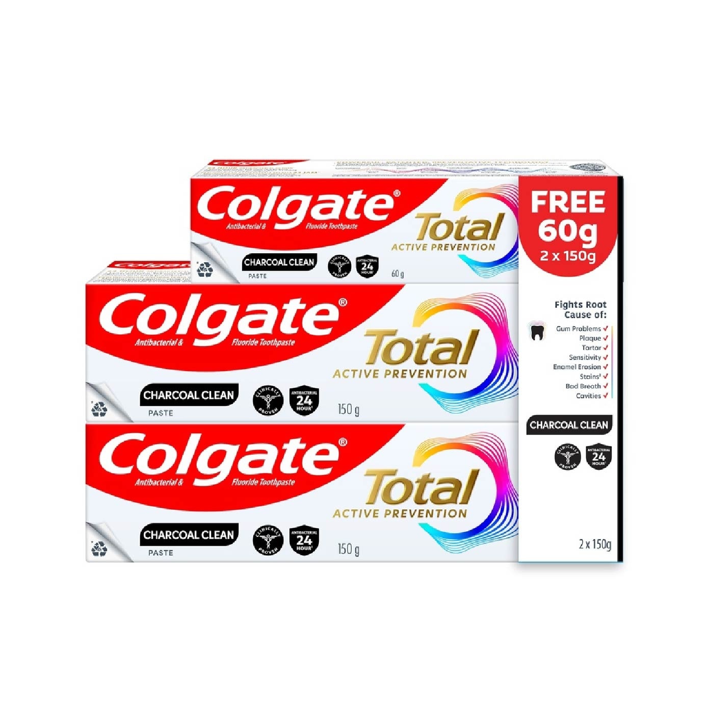 Total Charcoal Deep Clean Toothpaste Twin Pack 2x150g