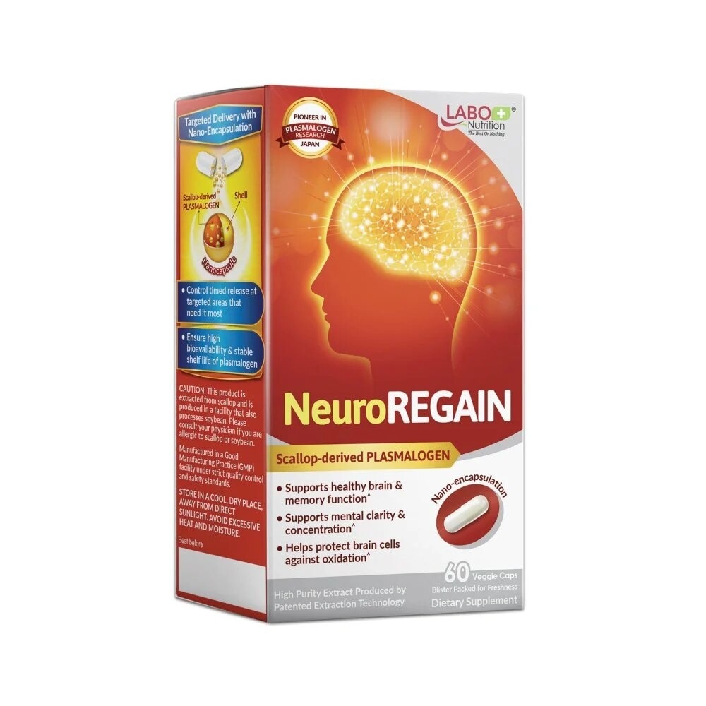 Neuroregain Dietary Supplement Veggie Capsules (For Brain Deterioration, Memory, Alertness, Learning, Concentration And Other Cognitive Functions) 60s