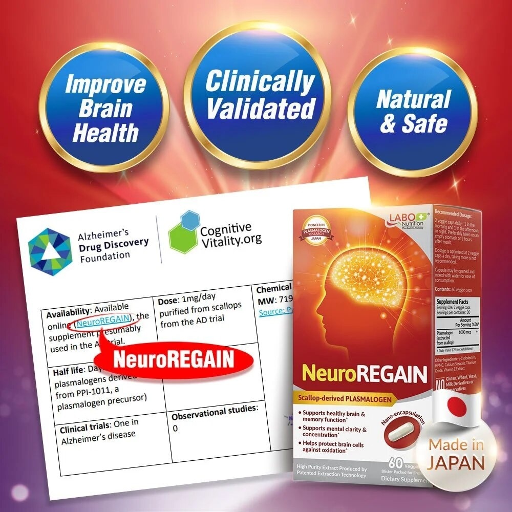 Neuroregain Dietary Supplement Veggie Capsules (For Brain Deterioration, Memory, Alertness, Learning, Concentration And Other Cognitive Functions) 60s