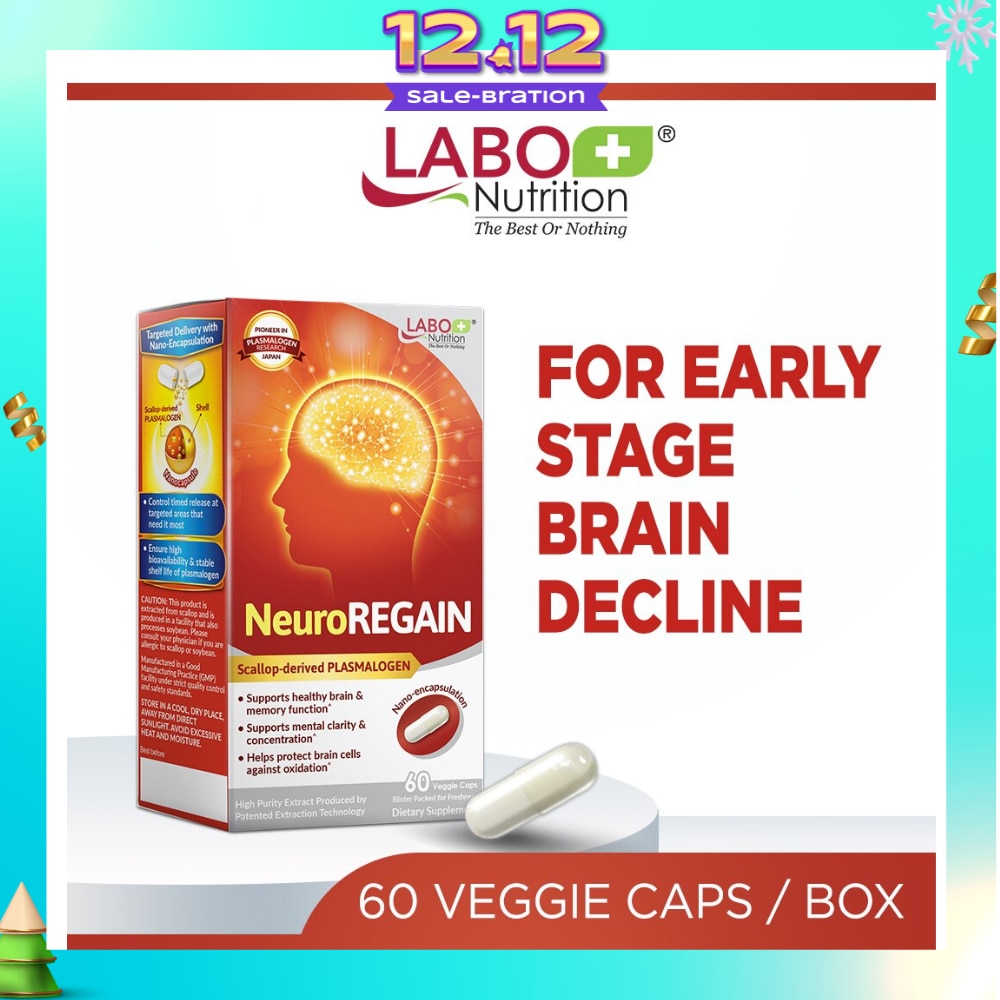 Neuroregain Dietary Supplement Veggie Capsules (For Brain Deterioration, Memory, Alertness, Learning, Concentration And Other Cognitive Functions) 60s