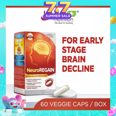 LABO NUTRITION - Neuroregain Dietary Supplement Veggie Capsules (For Brain Deterioration, Memory, Alertness, Learning, Concentration And Other Cognitive Functions) 60s