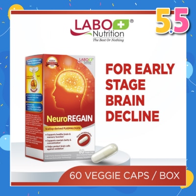 LABO NUTRITION Neuroregain Dietary Supplement Veggie Capsules (For Brain Deterioration, Memory, Alertness, Learning, Concentration And Other Cognitive Functions) 60s