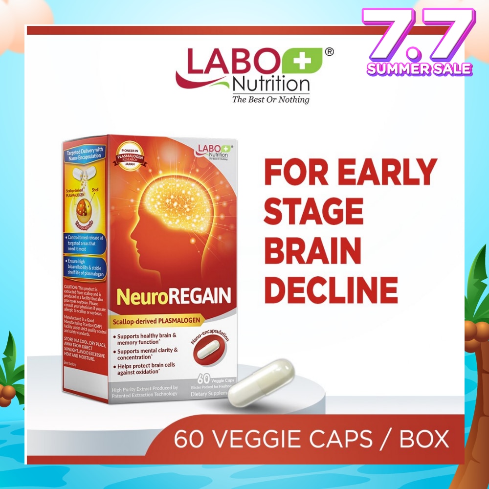 Neuroregain Dietary Supplement Veggie Capsules (For Brain Deterioration, Memory, Alertness, Learning, Concentration And Other Cognitive Functions) 60s