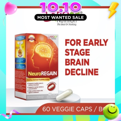 LABO NUTRITION NeuroREGAIN Scallop Plasmalogen Veggie Capsule (Brain Deterioration, Memory, Alertness, Learning, Concentration, and Cognitive Functions) 60s image
