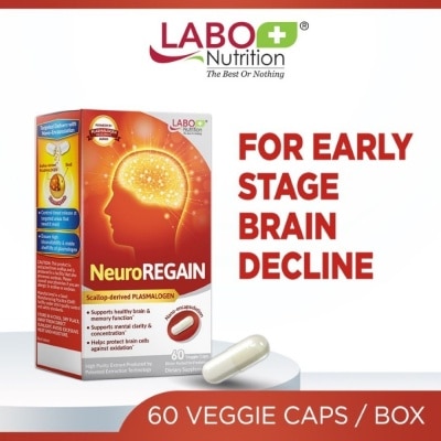 LABO NUTRITION - NeuroREGAIN Scallop Plasmalogen Veggie Capsule (Brain Deterioration, Memory, Alertness, Learning, Concentration, and Cognitive Functions) 60s image