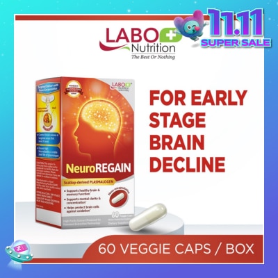 LABO NUTRITION Neuroregain Dietary Supplement Veggie Capsules (For Brain Deterioration, Memory, Alertness, Learning, Concentration And Other Cognitive Functions) 60s