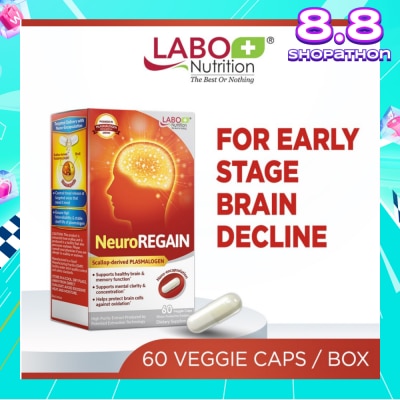 LABO NUTRITION Neuroregain Dietary Supplement Veggie Capsules (For Brain Deterioration, Memory, Alertness, Learning, Concentration And Other Cognitive Functions) 60s