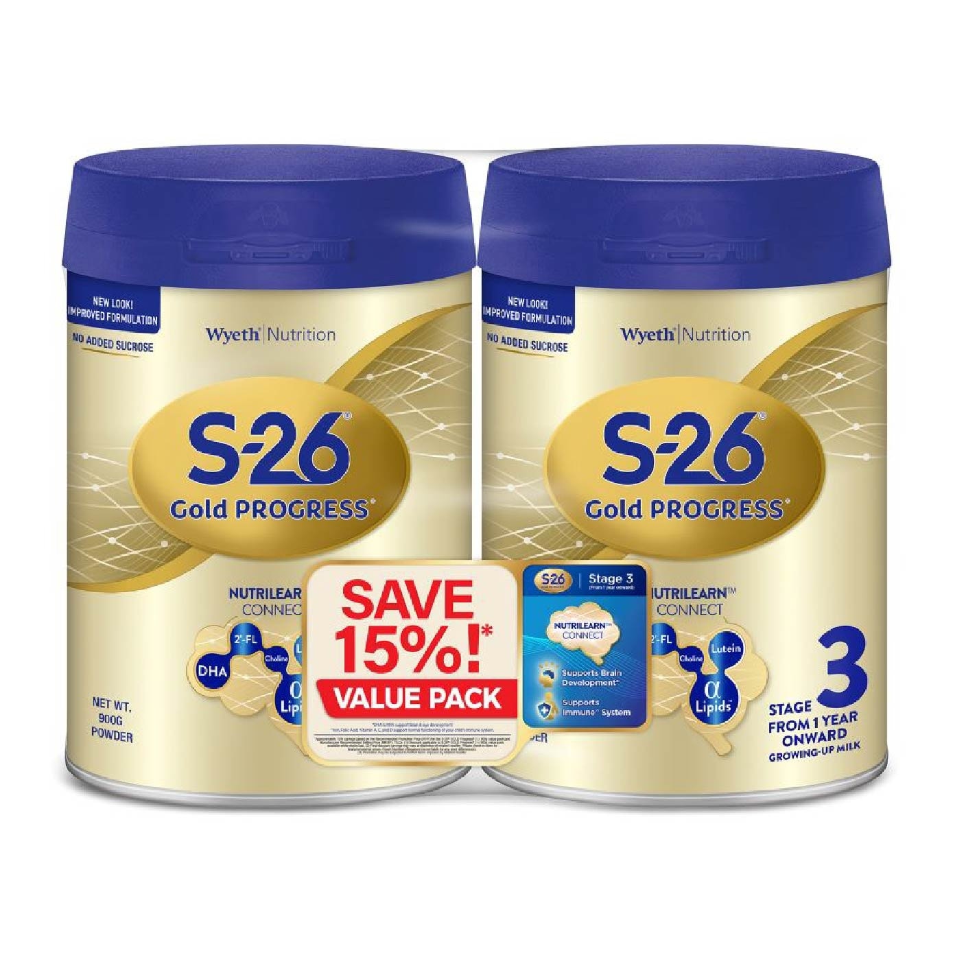 GOLD Progress Growing Up Milk Stage 3 Packset 900g x 2s