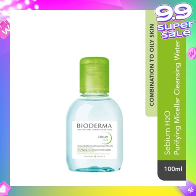 BIODERMA Sebium H2O Purifying Micellar Water (Facial Non-Rinse Cleanser for Oily, Acne-Prone Skin) 100ml