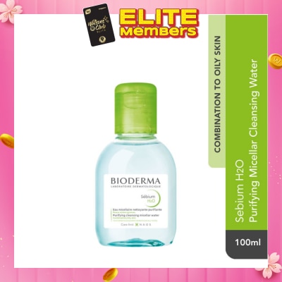 BIODERMA Sebium H2O Purifying Micellar Water (Facial Non-Rinse Cleanser for Oily, Acne-Prone Skin) 100ml