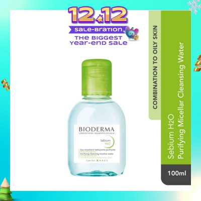 BIODERMA Sebium H2O Purifying Micellar Water (Facial Non-Rinse Cleanser for Oily, Acne-Prone Skin) 100ml