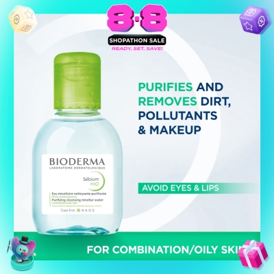 BIODERMA - Sebium H2O Purifying Micellar Water (Facial Non-Rinse Cleanser for Oily, Acne-Prone Skin) 100ml