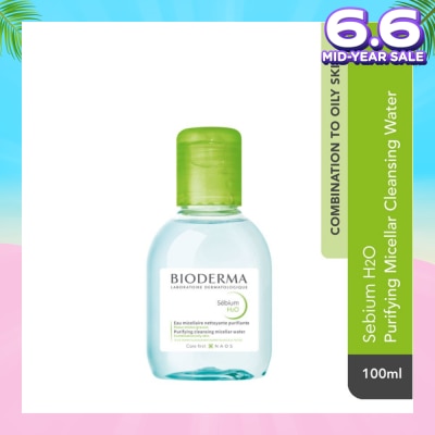BIODERMA Sebium H2O Purifying Micellar Water (Facial Non-Rinse Cleanser for Oily, Acne-Prone Skin) 100ml
