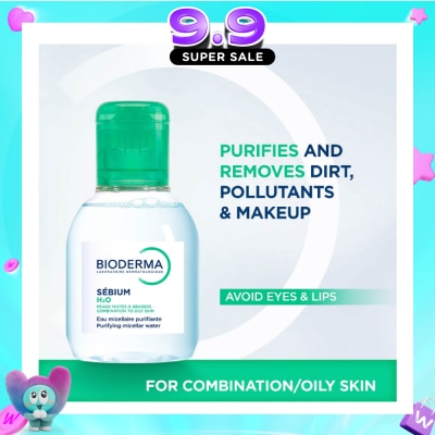 BIODERMA - Sebium H2O Purifying Micellar Water (Facial Non-Rinse Cleanser for Oily, Acne-Prone Skin) 100ml image