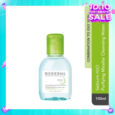 BIODERMA Sebium H2O Purifying Micellar Water (Facial Non-Rinse Cleanser for Oily, Acne-Prone Skin) 100ml