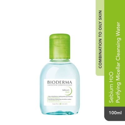 BIODERMA Sebium H2O Purifying Micellar Water (Facial Non-Rinse Cleanser for Oily, Acne-Prone Skin) 100ml