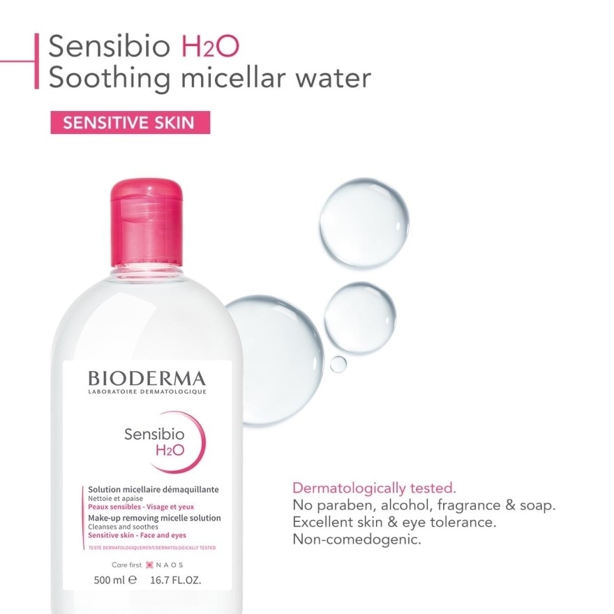 Sensibio H2O Soothing Micellar Water (Facial Non-Rinse Cleanser for Sensitive Skin) 100ml