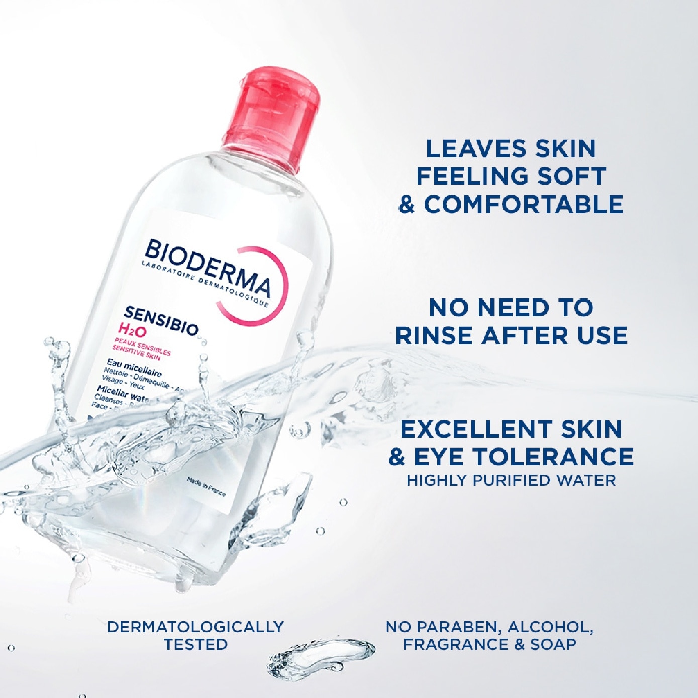 Sensibio H2O Soothing Micellar Water (Facial Non-Rinse Cleanser for Sensitive Skin) 100ml
