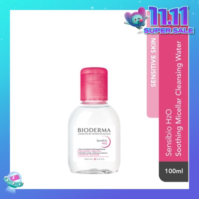 BIODERMA Sensibio H2O Soothing Micellar Water (Facial Non-Rinse Cleanser for Sensitive Skin) 100ml