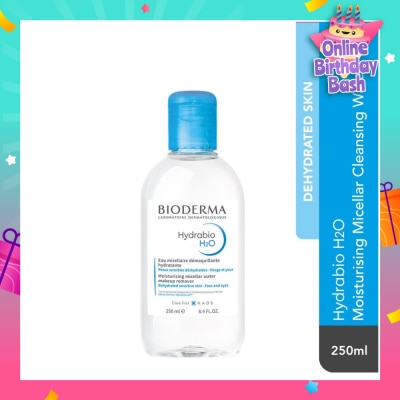 BIODERMA Hydrabio H2O Moisturising Micellar Water (Facial Non-Rinse Cleanser for Dehydrated Sensitive Skin) 250ml